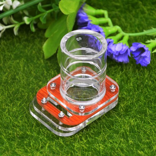 1PCS Ants Farm House Acrylic Vertical Cylindrical Water Feeder Pet Ant Nest Water Feeder Multicolor Reptile Water Feeder: Wood grain