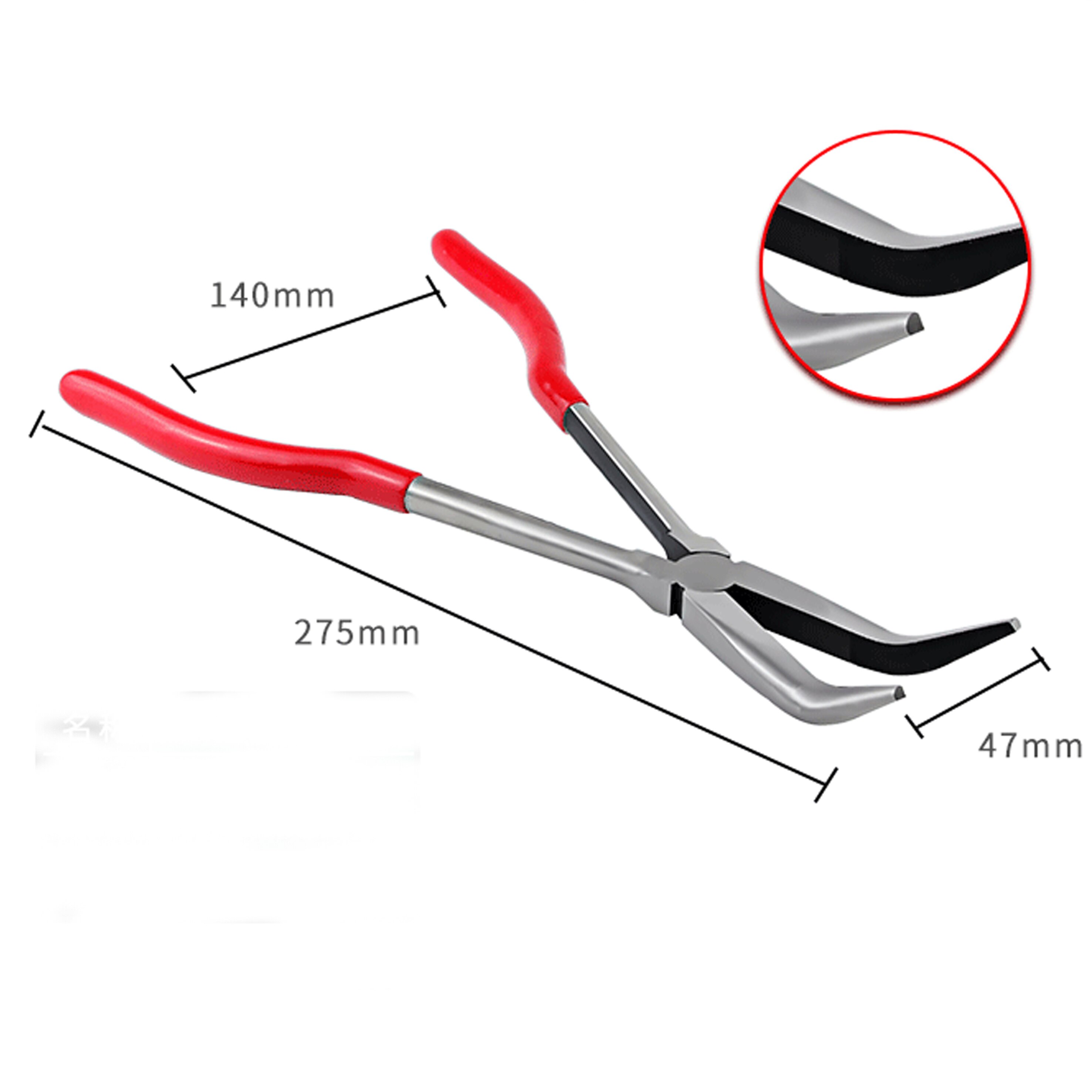 Smeltkroes Tang Met Rubberen Handvat Voor Melting Quartz Silica Smeltkroes Schotel Kom Rvs Tang Voor Sieraden Maken: 45 Degree