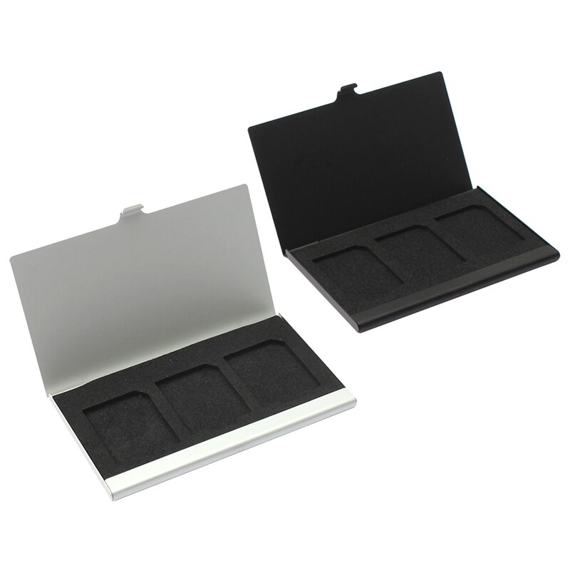 Aluminium Memory Card Case Box Houders Voor 3Pcs Sd Kaarten