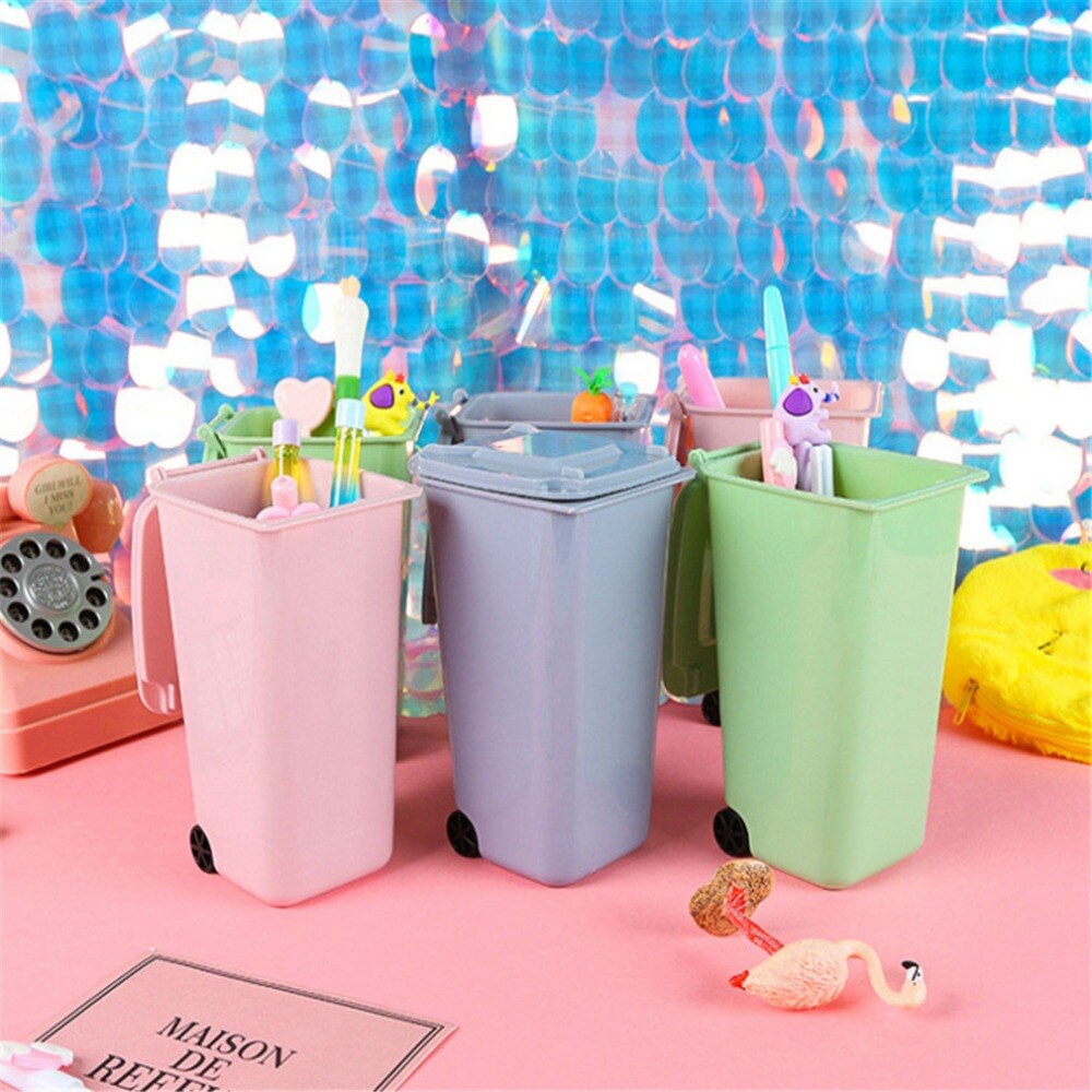 Mini filet poubelle forme porte-stylo en plastique papier paniers Tube barils pour enfant accessoires de bureau Prullenbak