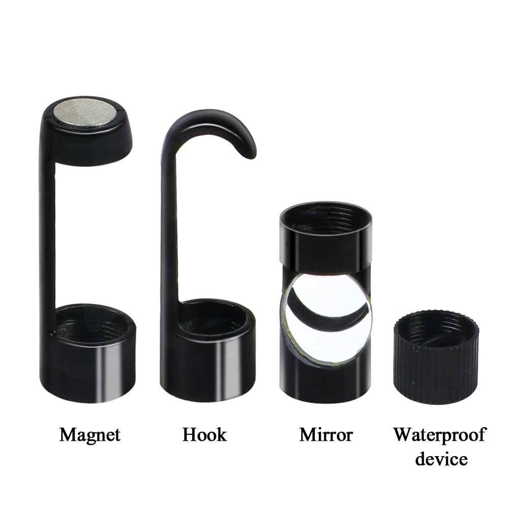 Flexibele Haak Magneet Zijaanzicht Spiegel Set Voor 8Mm Depstech Draadloze Endoscoop Camera Waterdicht Zachte Kabel Inspectie #0111