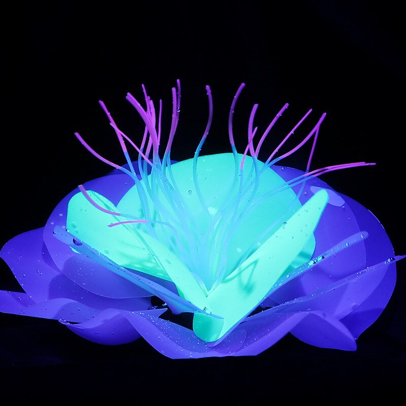 Aquarium Simulation Silicone Coral Sea Anemone Artificial Aquatic Plants Fish Tank Landscape Decoration: Purple