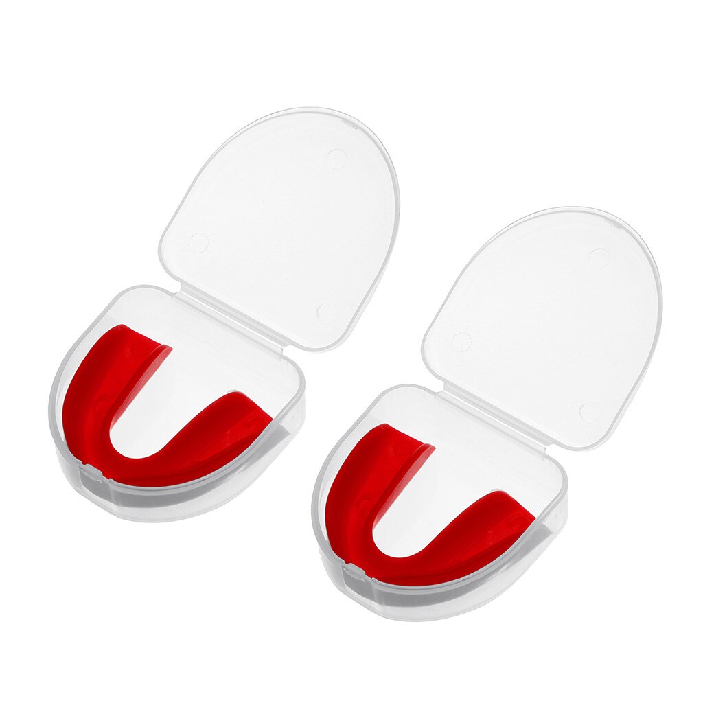 2Pcs CLEAR Gum Shield Teeth Protector Mouth Guard Piece Rugby Sports Football Boxing durable tooth sleeve braces