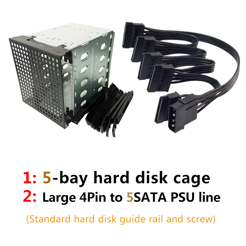 ZhenLoong 5.25 To 3.5 HDD Adapter Caddy Bracket SATA SAS Tray Hard Disk Rack Enclosure Chassis Optical Extension Hard Drive Cage: Orange