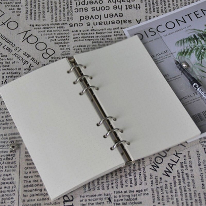 A6 Clear Soft Pvc Notebook Binder Cover Shell Snap Button Closure Planner 6Ring Loose-Leaf Folder Diary Page Supplies Stationery