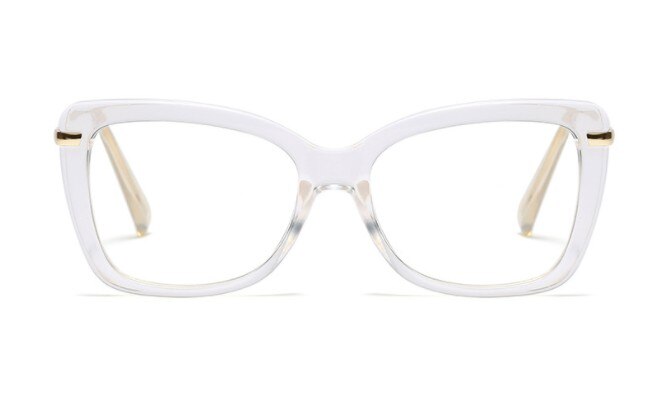 45173 Ladies Cat Eye Glasses Frames Square Women Optical EyeGlasses Eyewear: C7 clear clear