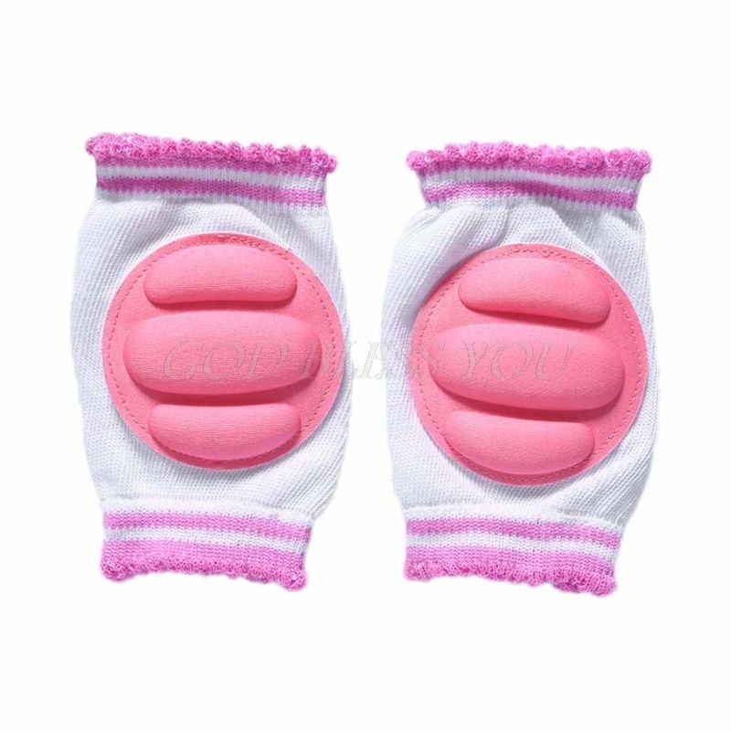 Barn knäskål som andas knäskydd krypande benkuddar armbågskuddar småbarn: Rosa