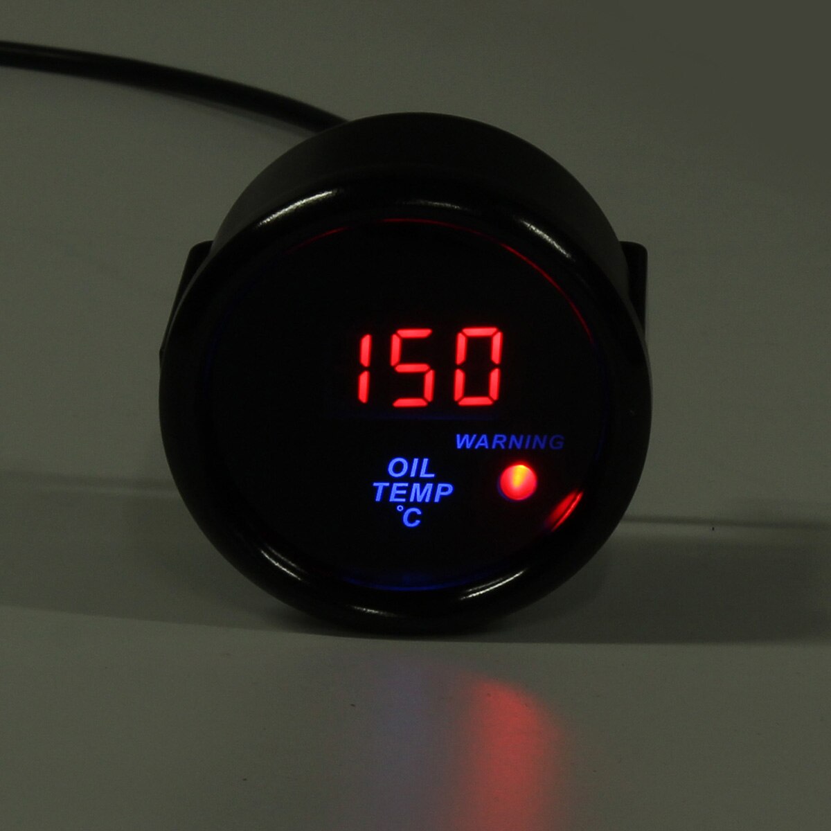 12v 2 tommer 52mm 20-140 oljetemperaturmåler digitalt led-display svart front bilmåler med sensor