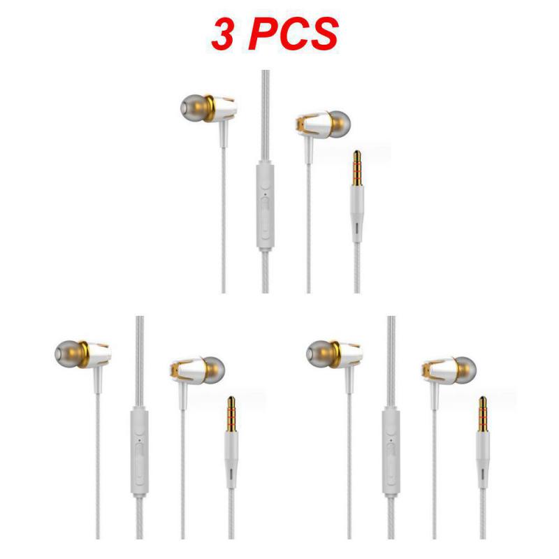 Universal 3.5mm trådade brusreducerande stereo in-ear hörlurar telefon headset med mikrofon för android telefon pc musik samtal tillbehör