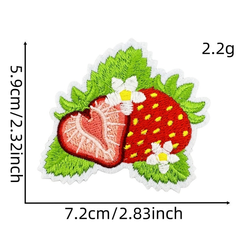 rot Erdbeere Obst Joghurt Milch Kuchen Mädchen Aufbügeln NäHenne bestickte Abzeichen Flecken DIY T-Shirt Rucksack Kleidung Applikationen Aufkleber: Mehrfarbig