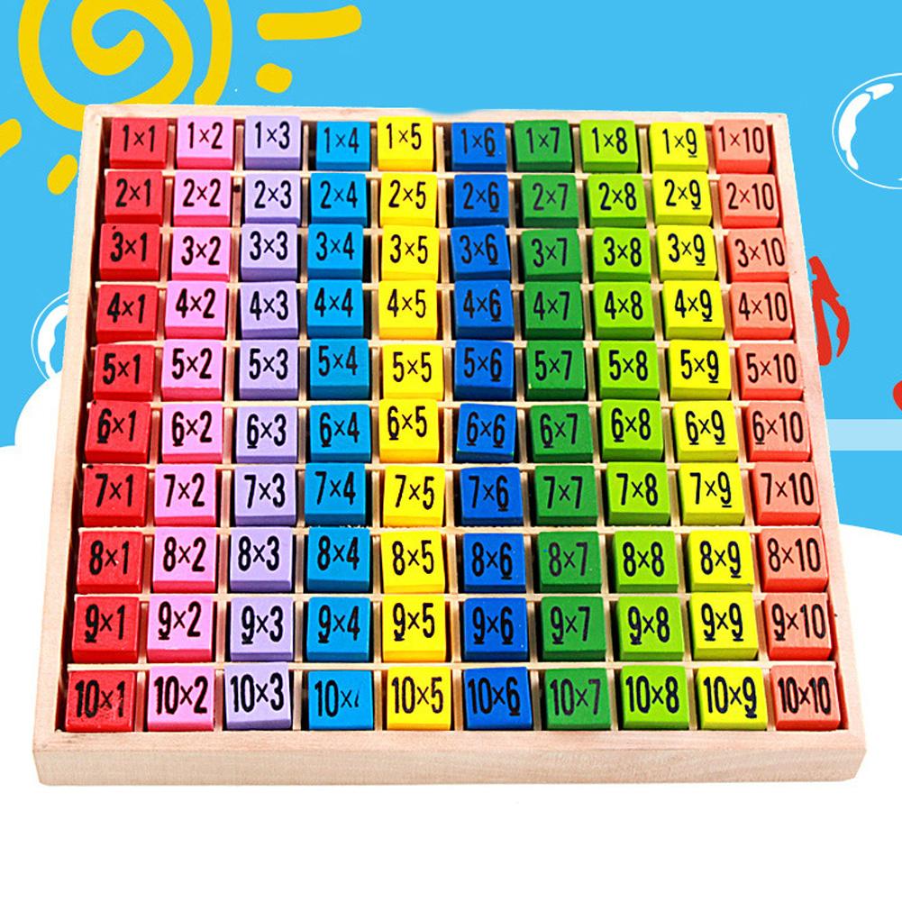 10X10 Cm Houten 99 Vermenigvuldiging Tafel Math Leermiddelen Educatief Kid Speelgoed Acryl Verf Educatief Speelgoed Kinderen veilig