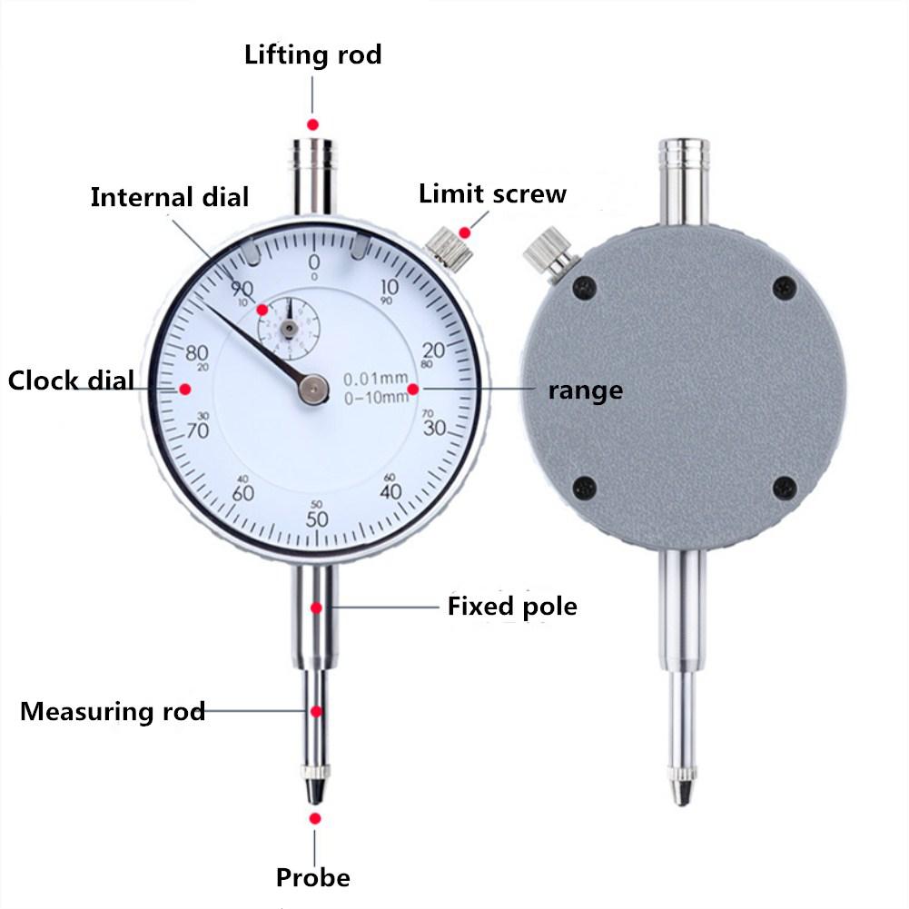 SOLLED Precision Tool 0.01mm Accuracy Measurement Instrument Dial Indicator Gauge Meter Precise Indicator