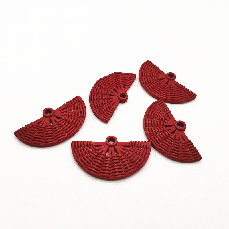Acrylic Sector Charms - 100pcs - 48x26mm - for Earrings & Jewelry Making: dark red