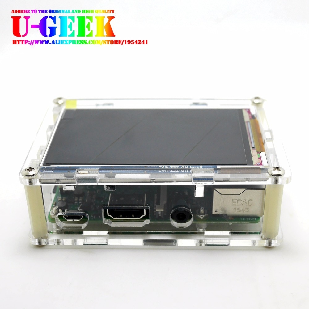 UGEEK Raspberry Pi Acrylic Case/Shell/Case/Enclosure For 3.5 inch 800*480 HD screen Raspberry Pi 3B 2B B+ 3B+