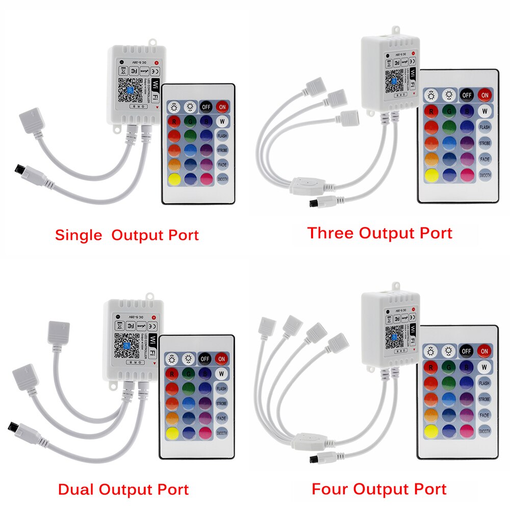 Magic Home Wifi Controller Led Rgb Controller Dc 5V-24V Draadloze Wifi Controller + Ir Afstandsbediening voor 2835 5050 Rgb Led Strip