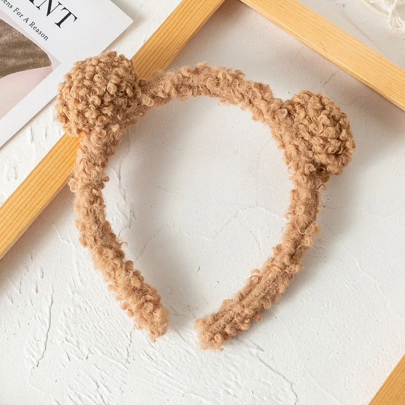 Diadema con Orejas de conejo de dibujos animados para mujer y niña, diadema con Orejas de oso y conejito, banda para el pelo para Cosplay, aro para el pelo de felpa a la , accesorios para el cabello: Rosa
