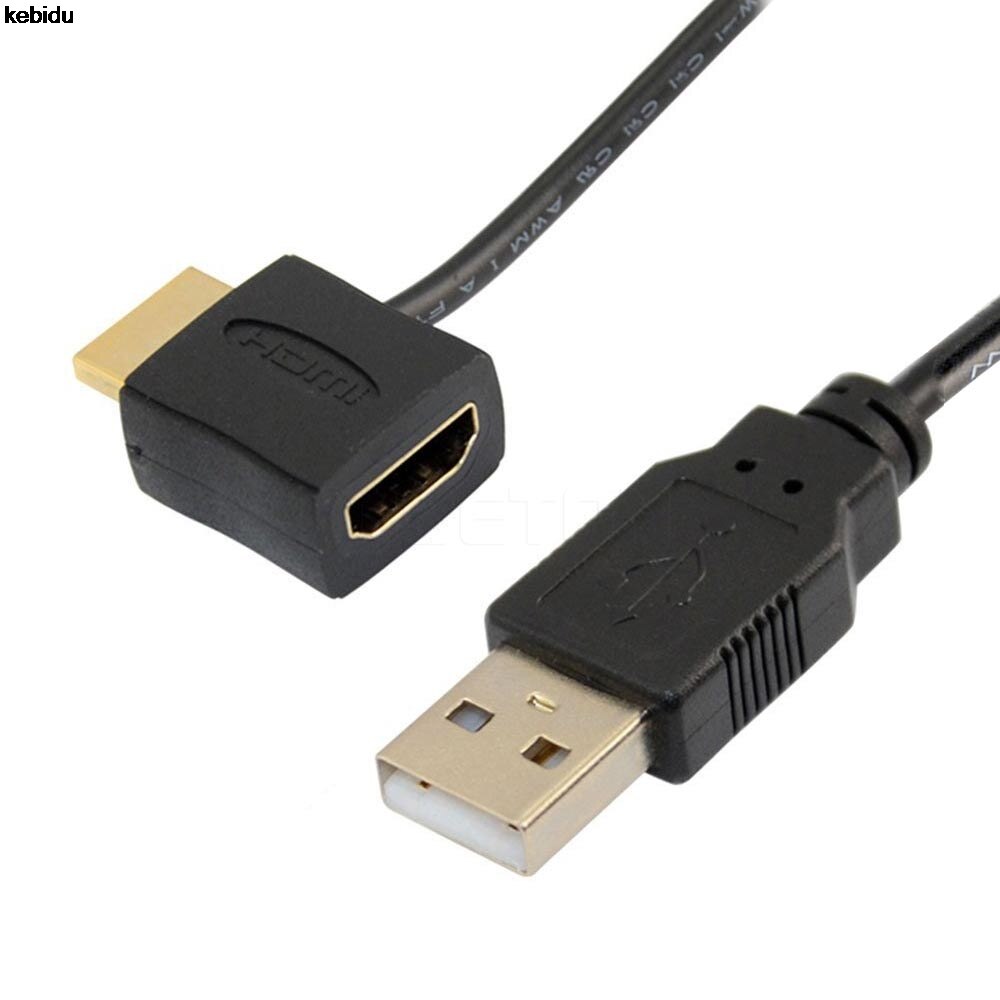 Kebidu Hdmi-Compatibel Male Naar Usb 2.0 Female Power Adapter Aansluiten Draad 0.5 Cord Converter 50Cm Charger Power supply Kabel