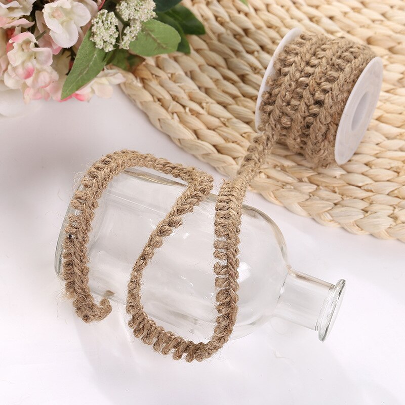 1pcs/lot handmade just rope DIY wedding Christmas green leaf hemprope decoration Craft hemp rope multi style roll lace ribbon: 6    length  5meters