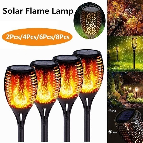 20PCS Solar Torch Flame Dancing Light 12LED Flickering Flame