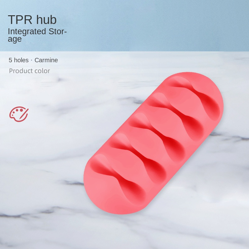 Kabelklemmer ledningsorganisatorer holder klæbende silikone skrivebordsopruller kabelholder skrivebord ledningsbeviklet kontortilbehør: Sort