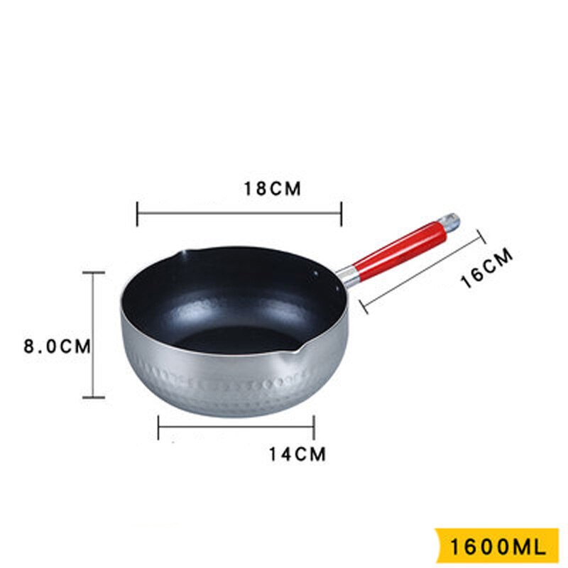 Japanese-style aluminum snow pan, thickened double bottom small milk pot, noodle pot, soup pot, general purpose pot for inductio: 5