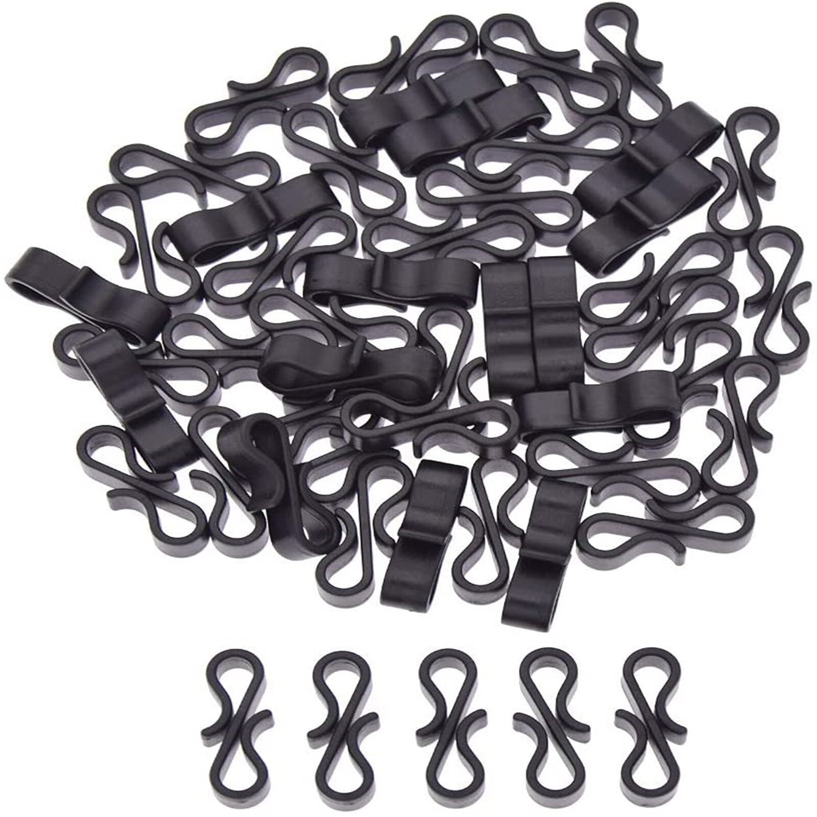 50pcs black S-shaped gutter hanging hook wedding outdoor plastic bag plastic hook home kitchen wall fixing hook brancher