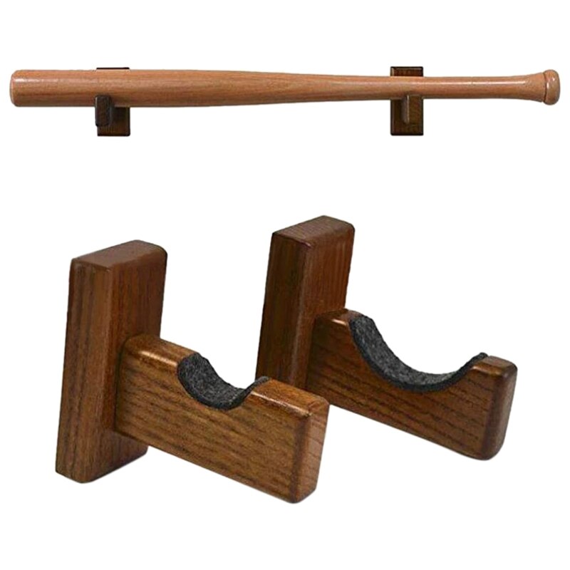 -Honkbalknuppel Wall Mount Display Case Houten Honkbalknuppel Houder Horizontale Display Rack Voor Softbal En Hockeystick: Default Title