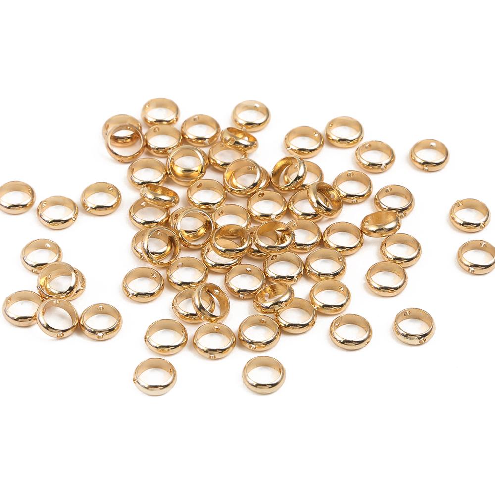 10pcs/lot 6/8/10/12mm Double Hole Spacer Bead Positioning Circle Jump Rings For DIY Earring Bracelets Jewelry Making Accessories: KC Gold / Inside Diameter 8mm