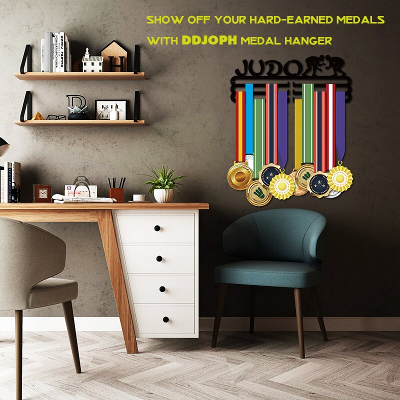Support de cintre pour médaille DDJOPH | Support de médaille pour JUDO, support pour médaille sportive, 30 + médailles