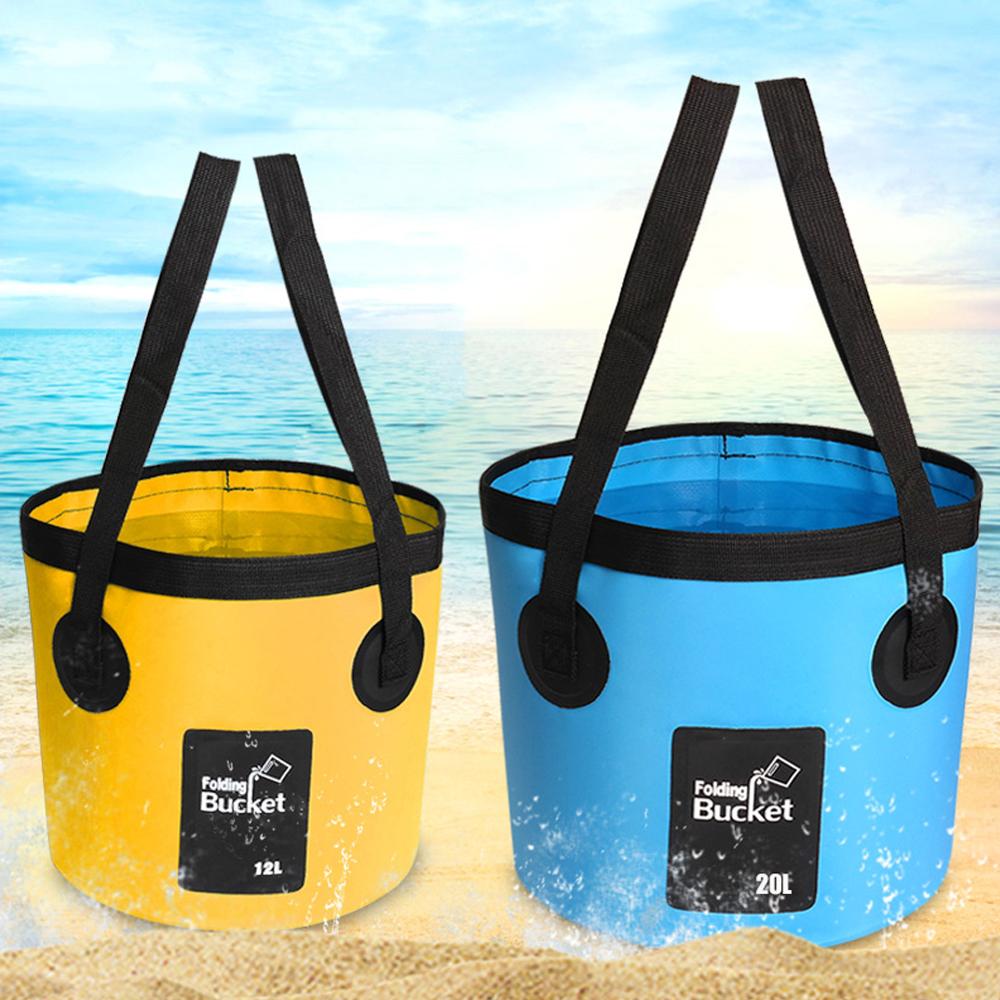 12L 20L Fishing Bucket Folding Bucket Outdoor Fishing Box Car Wash Bucket Integrated Molding Camping Tools Fishing Accessories