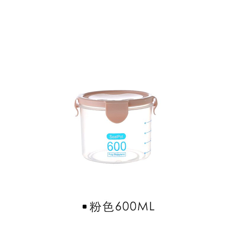 Food Storage Box Plastic Kitchen Food Cereal Grain Bean Rice Storage Box Container Bottle Case Kitchen Organize Tools: 03  600ml