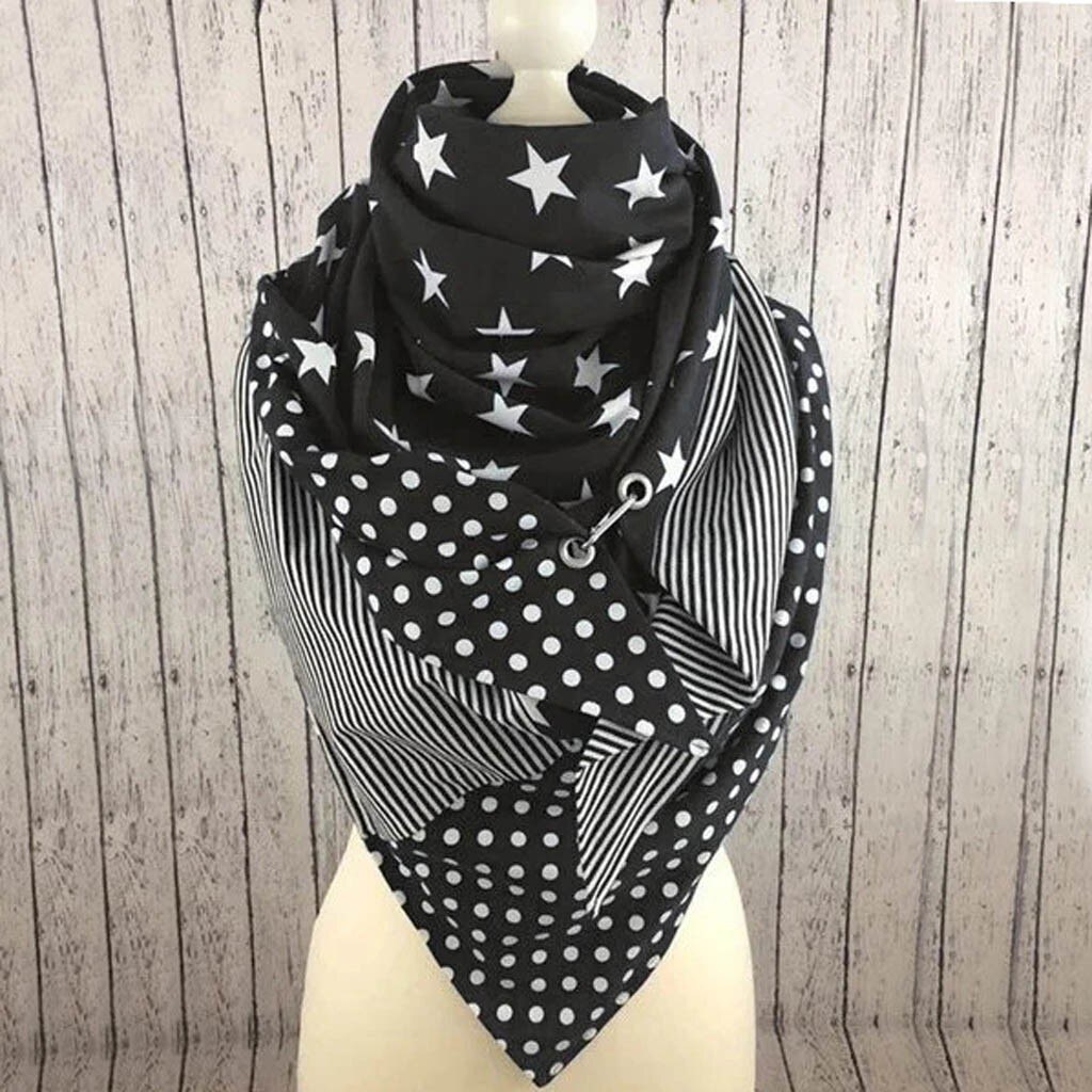 Warm Bandana Foulard Brand Scarf Women Star Plaid Winter Scarf Cashmere Scarves Lady Pashmina Shawl Wrap Neck: A