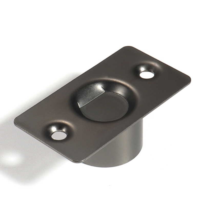 Butoir de porte magnétique Invisible en acier inoxydable, fixation au sol, Ultra-mince, noir