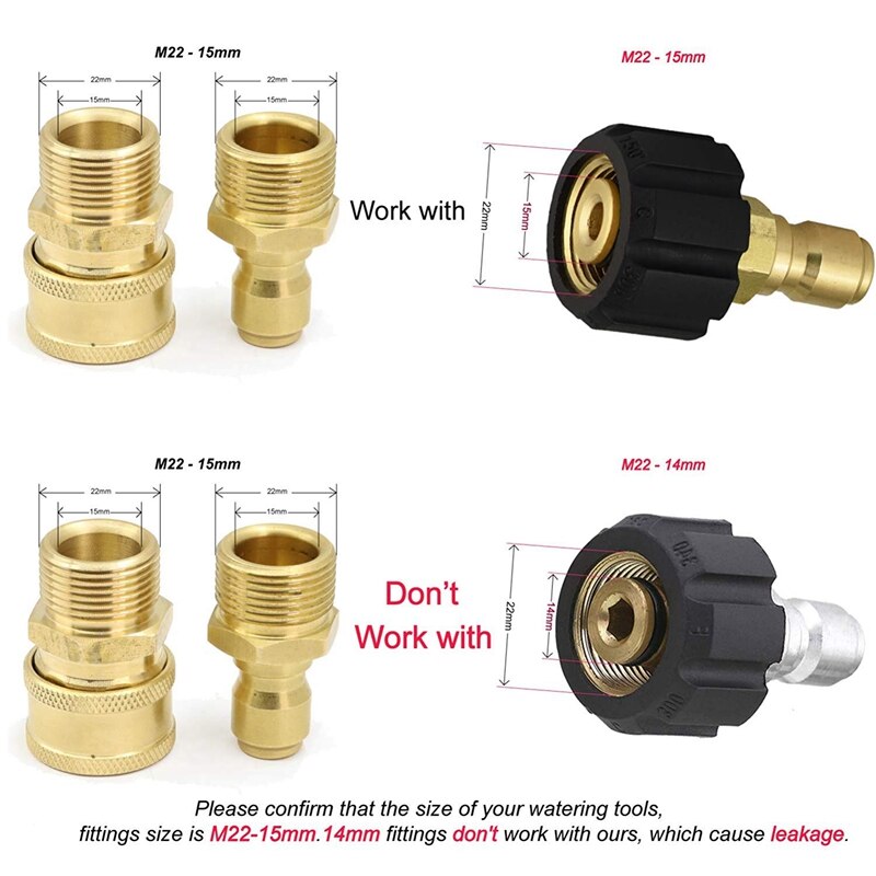 DSHA High Pressure Washer Quick-Disconnect Couplings,Male & Female Connectors