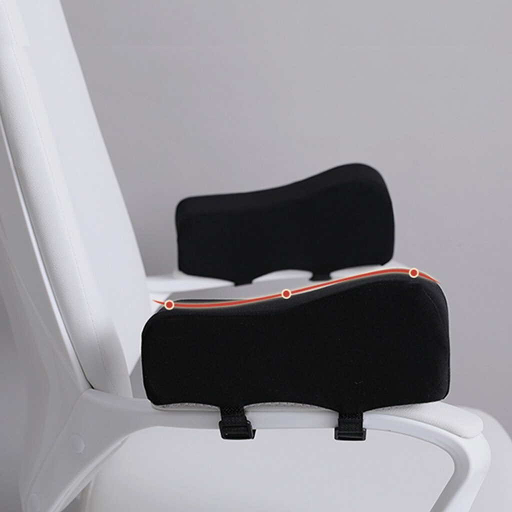 Coussin coudé en mousse à mémoire de forme pour chaise de bureau, 2 pièces, noir, confortable