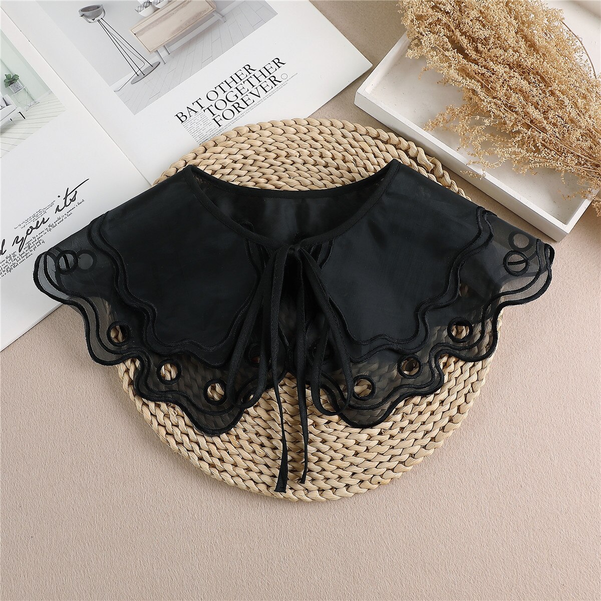 2022 Vrouwen Nep Kraag Afneembare Revers Ketting Dames Valse Kraag Blouse Top Faux Col Half-Shirt Kleding Accessoires: black A