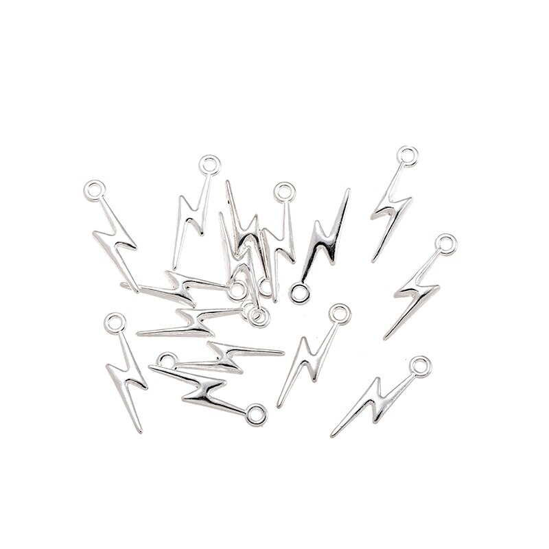 YuenZ 40 stücke Neue Produkt Antike silber farbe Blitz Reize Anhänger Schmuck Metall Legierung Schmuck Kennzeichnung 20*5mm l108: Silber überzogen