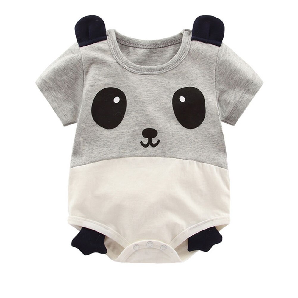 Baby Jongen Meisje Peuter Jumpsuit Cartoon Korte Mouw Romper 100% Katoen Rompertjes Leuke Varken Panda Koe Baby Jumpsuit 0-24M