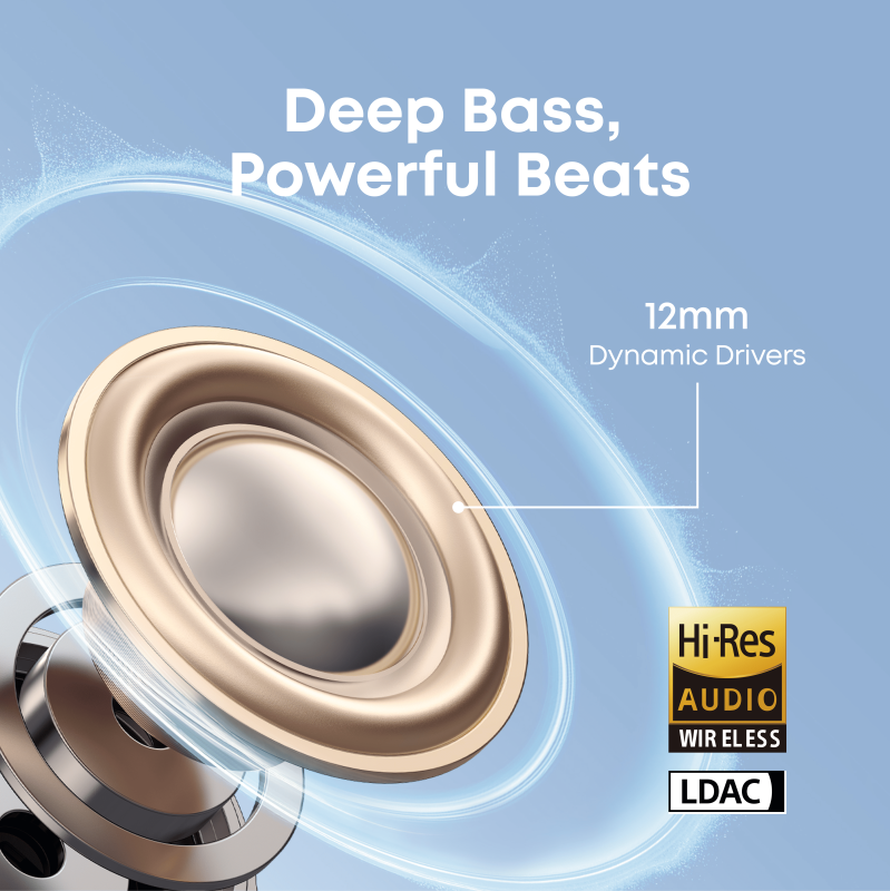 Soundcore  c50i clip-on bluetooth-oortjes - draadloos, compatibel met apple, met engelse vertaling, bluetooth 6.0