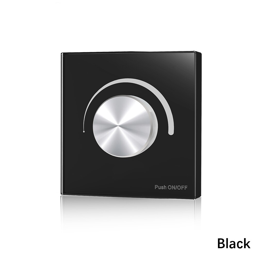 Regulador de intensidad de CA Triac LED, 220V, 230V, 110V, controlador de interruptor de empuje regulable para lámparas de Bombilla LED (Blanco/negro): Black