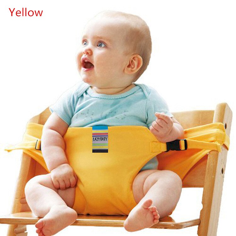 Reine Baumwolle Baby Esszimmer Stuhl Sicherheit Gürtel, Tragbare Sitz Mittagessen Stuhl Sitz strecken wickeln Fütterung Stuhl nutzbar machen Festen Trägern: Gelb