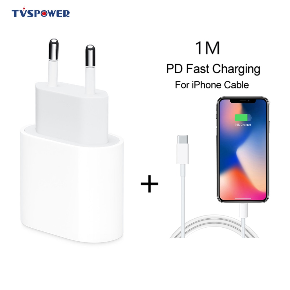 18 ワット usb タイプ c クイック充電アダプタ iphone の 11 プロ xs max x xr 8 プラス pd 高速充電電源タイプ c eu プラグアップルケーブル