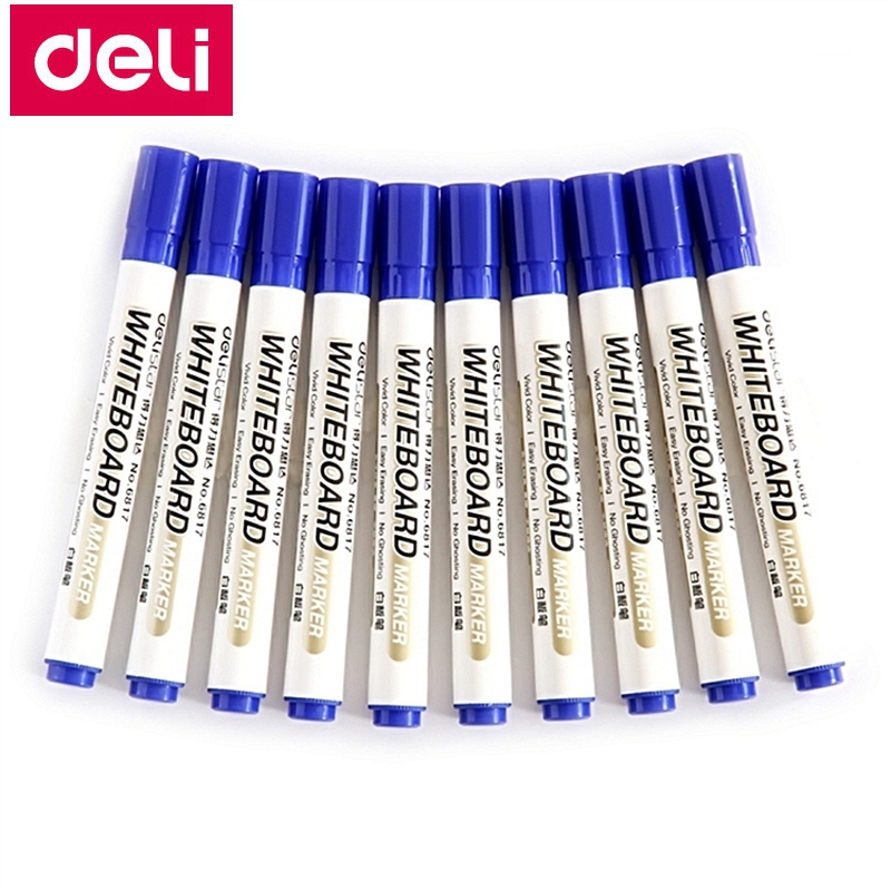 1 Uds. Deli 6817 marcador de pizarra bolígrafo de pizarra escritura suave fácil de borrar Negro Azul Rojo colores al por menor embalaje al por mayor