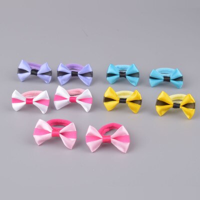 10 sztuk łuki gumka robić włosów piękny elastyczny gumowy sznur kropki nakrycia głowy dla dziewczynek śliczne opaska robić włosów kucyk ozdoby akcesoria dla dzieci: G