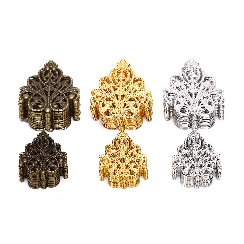 20pcs Filigree crafts Hollow Embellishments Findings Jewelry Accessories Bronze Tone ornaments 35mm