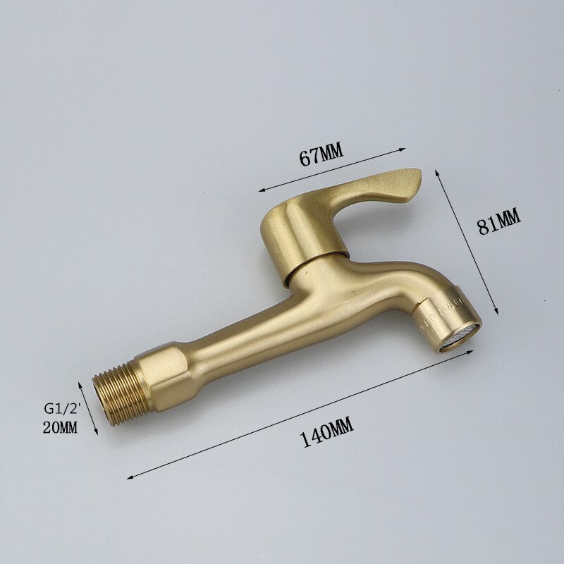 1PC Brass Outside Tap Washing Machine faucet Toilet Bibcocks Decorative Outdoor Garden Faucet 1/2' or 3/4': A
