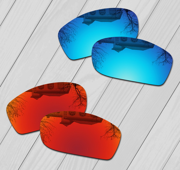 E.o.s Gepolariseerde Verbeterde Vervanging Lenzen Voor Oakley Fives Squared Zonnebril-Meerdere Keuze: Fire Red-Ice Blue
