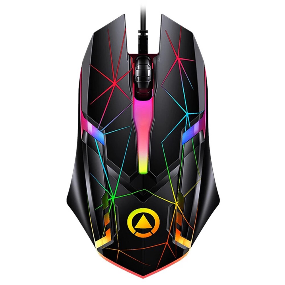 1200Dpi USB Wired Gaming Mouse RGB Led Optical Computer Mouse 3 Keys Ergonomic Mice 3D Night Glow Mechanical Mouse for PC Laptop