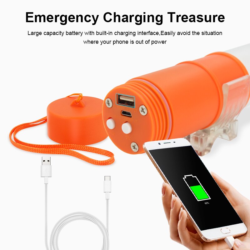 Outdoor Indoor LED Torch Flashlight Camping USB Rechargeable