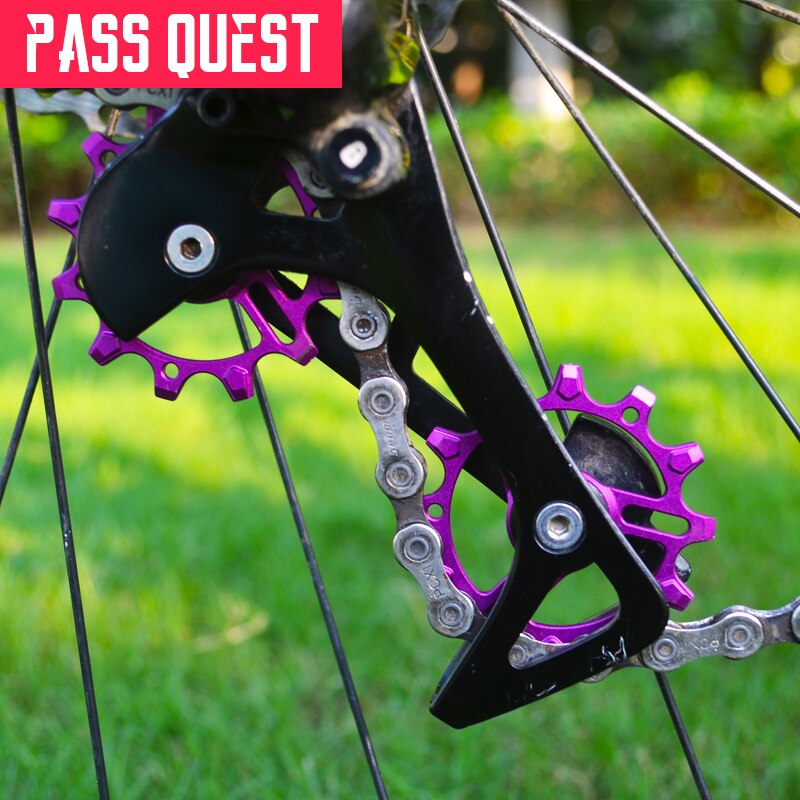 PASS QUEST 12T MTB Bike bearing jockey wheels Mountain Aluminum bicycle rear derailleur pulleys For9-12 speed rear Derailleur